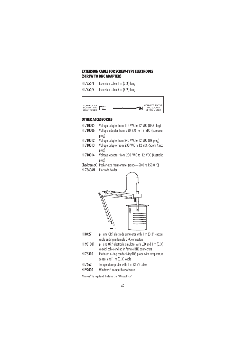 Hanna Instruments HI 2550 User Manual | Page 62 / 64