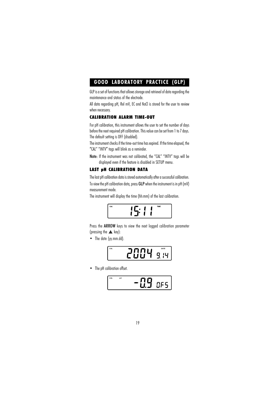 Good laboratory practice (glp) | Hanna Instruments HI 255 User Manual | Page 19 / 56