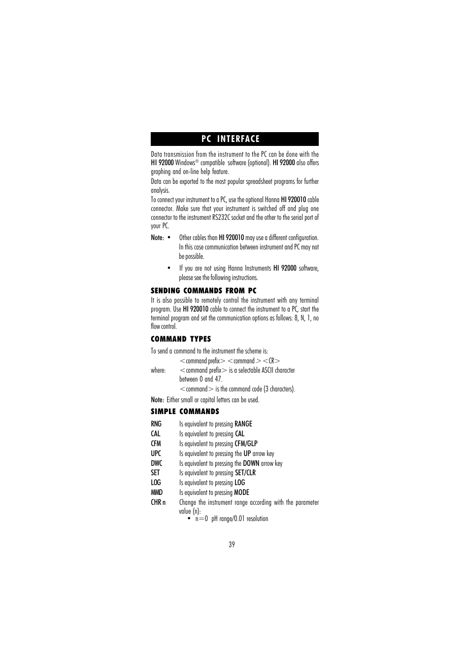 Hanna Instruments HI 255 User Manual | Page 39 / 56