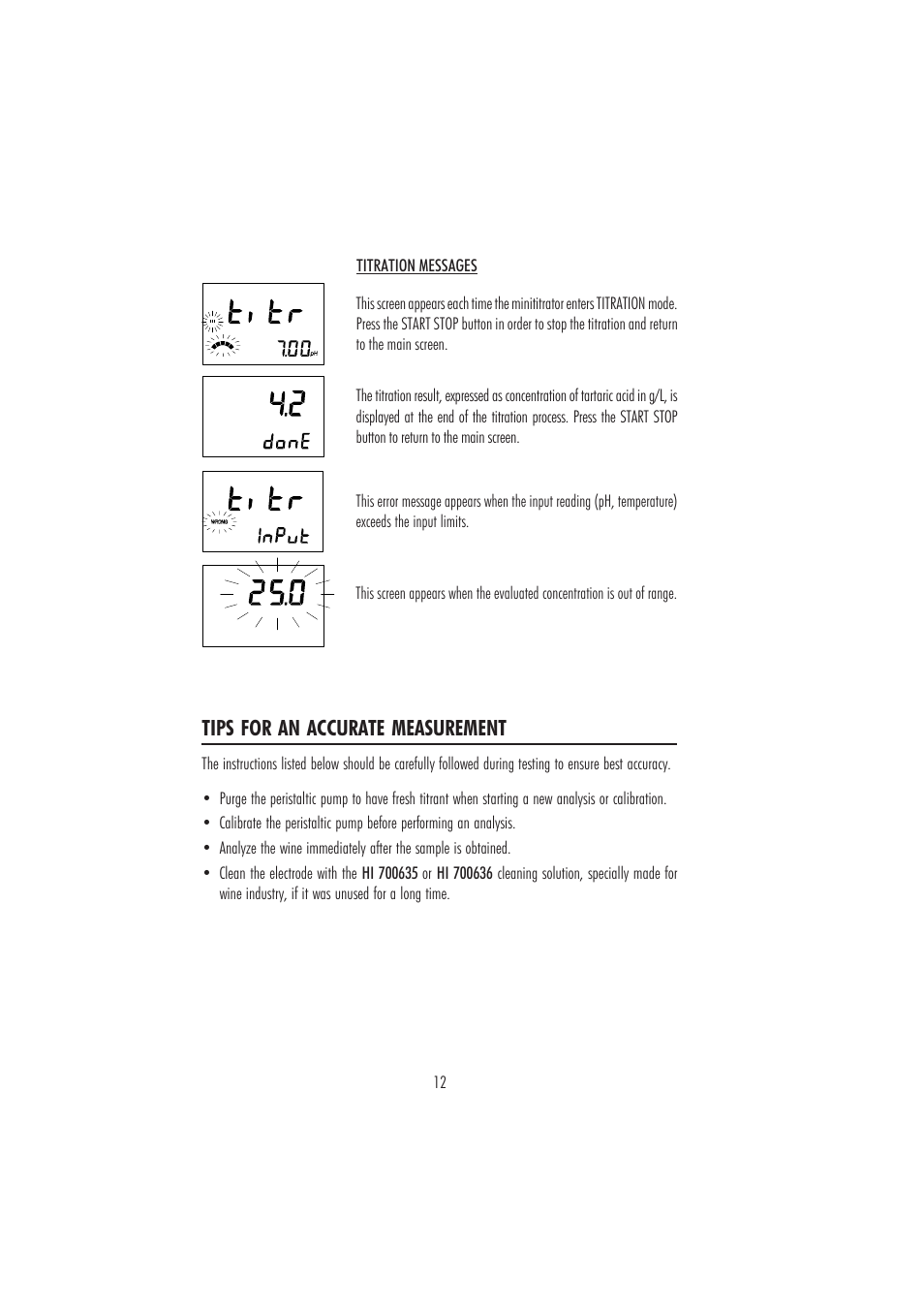 Tips for an accurate measurement | Hanna Instruments HI 84102 User Manual | Page 12 / 20