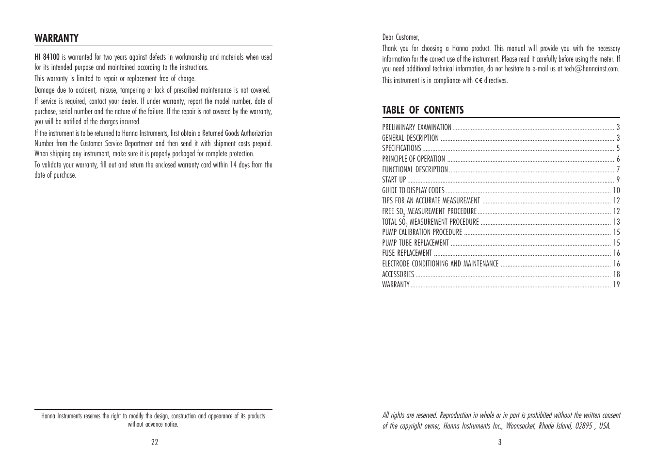Hanna Instruments HI 84100 User Manual | Page 3 / 12