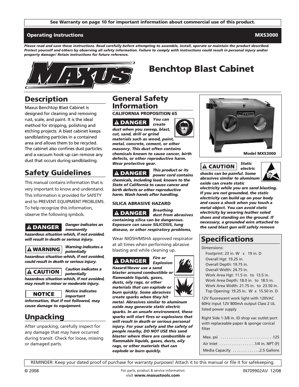 Maxus tools MXS3000 User Manual | 32 pages
