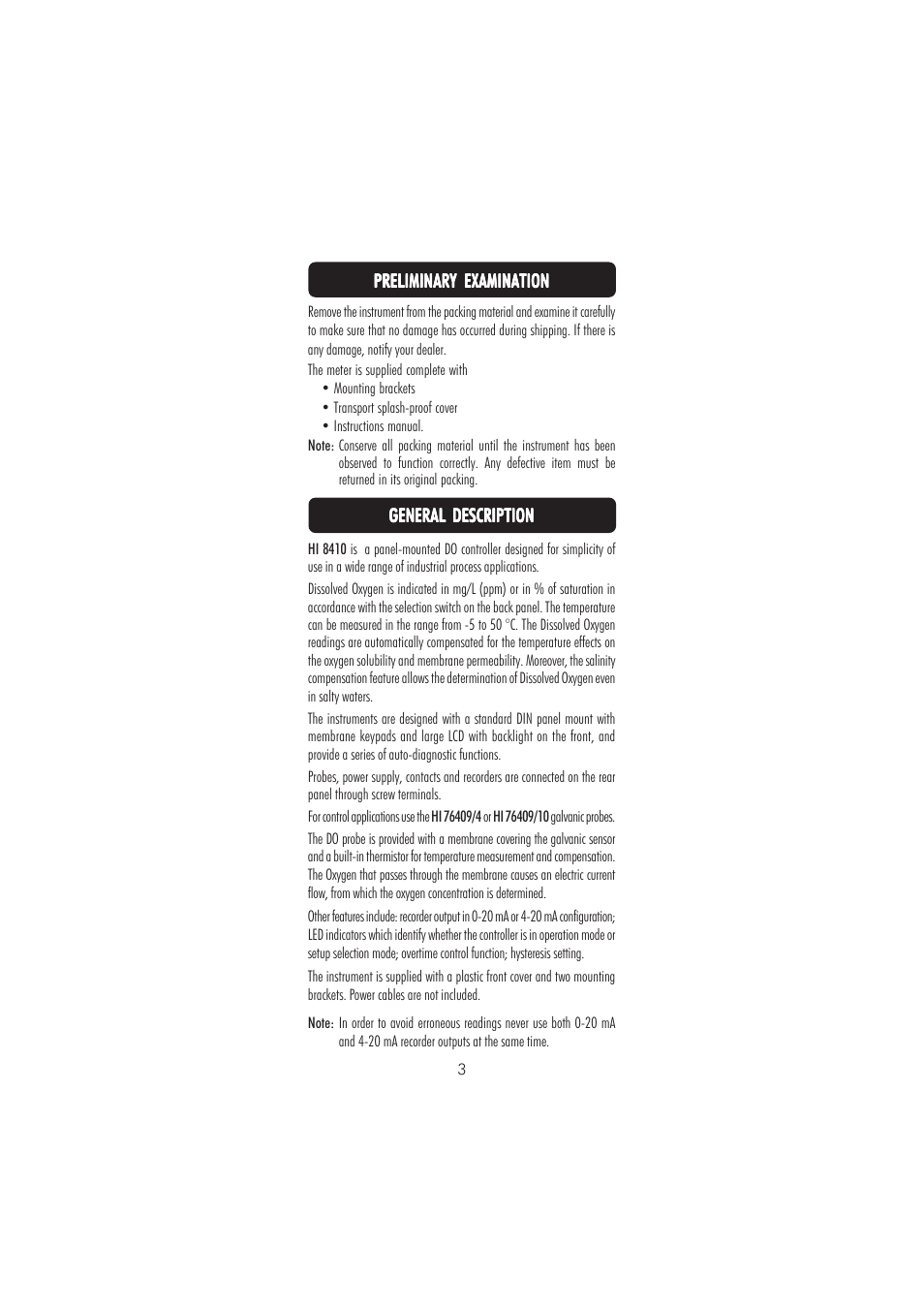 Hanna Instruments HI 8410 User Manual | Page 3 / 20