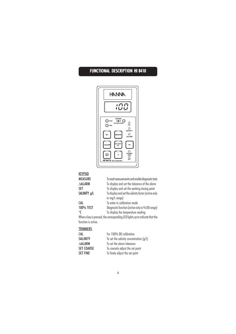 Hanna Instruments HI 8410 User Manual | Page 4 / 20