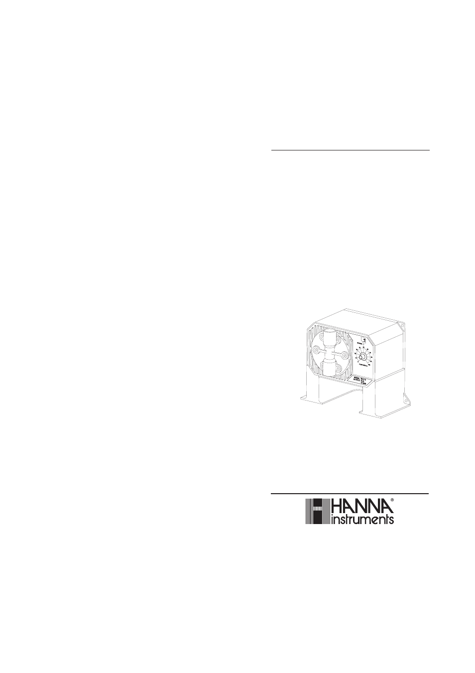 Hanna Instruments BL Series Pumps User Manual | 17 pages