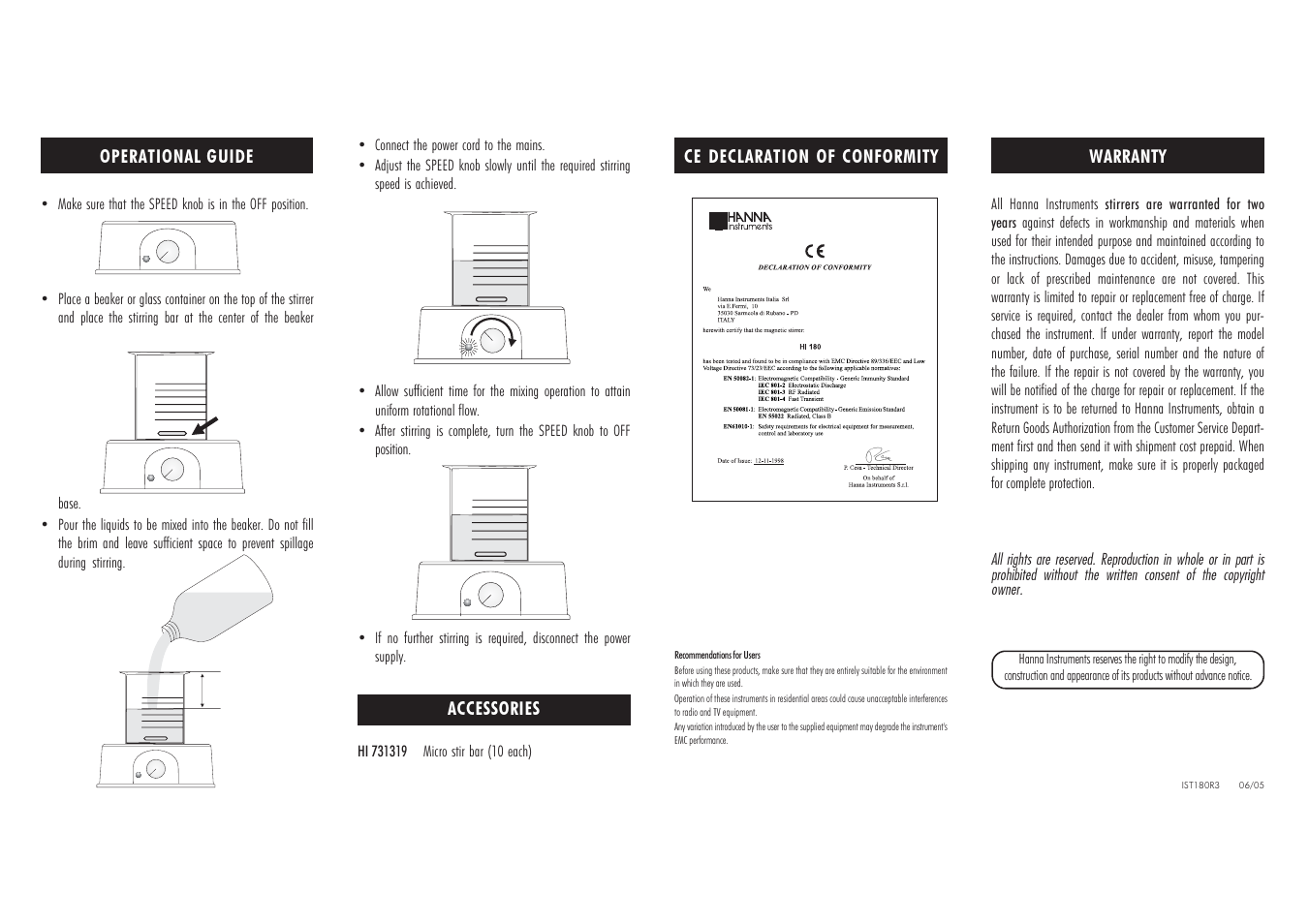 Hanna Instruments HI 180 User Manual | Page 2 / 2