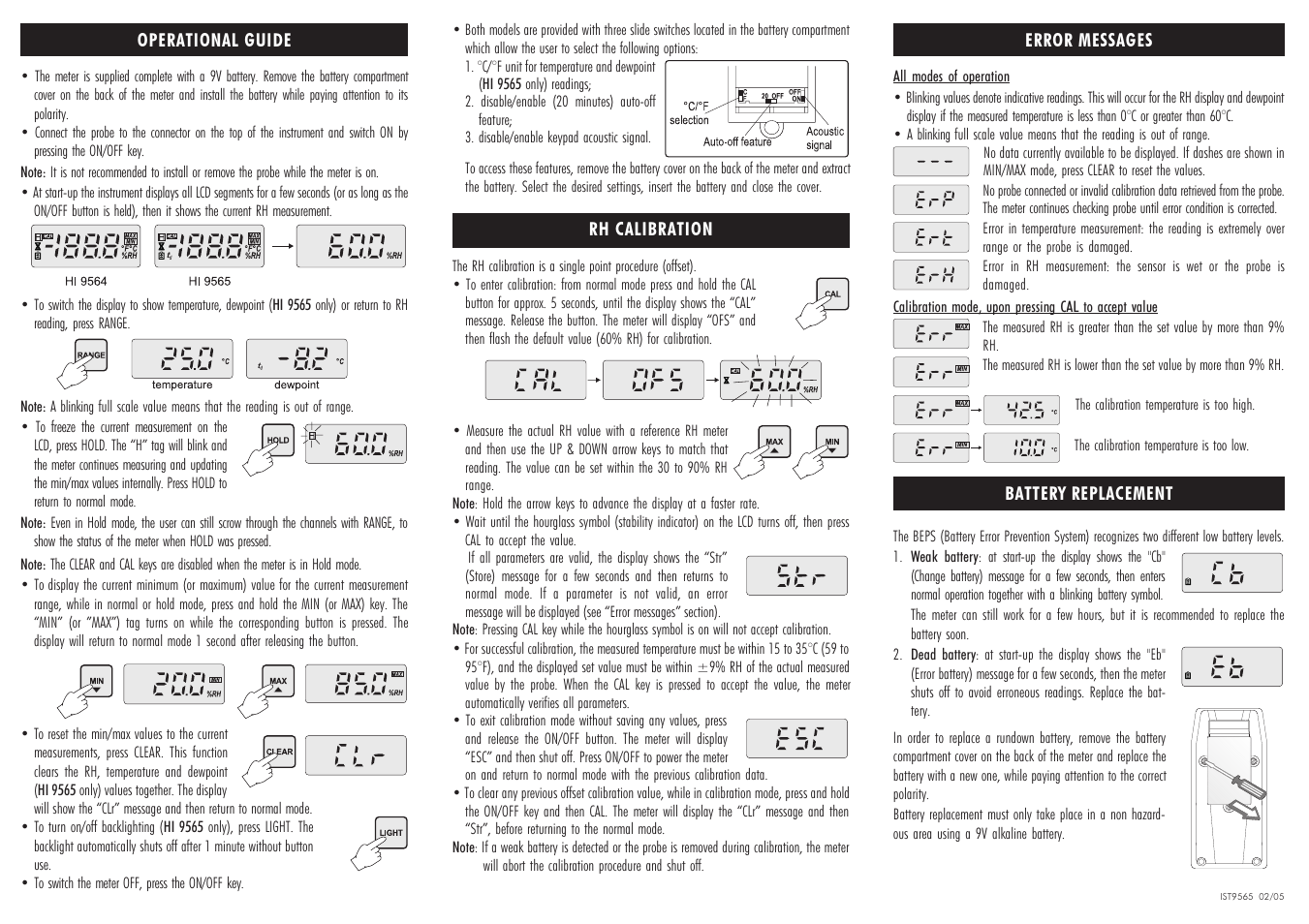 Hanna Instruments HI 9564 User Manual | Page 2 / 2