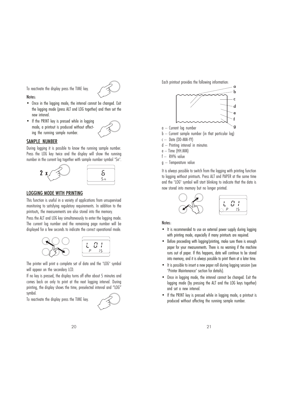Sample number, Logging mode with printing | Hanna Instruments HI 91610C User Manual | Page 11 / 19