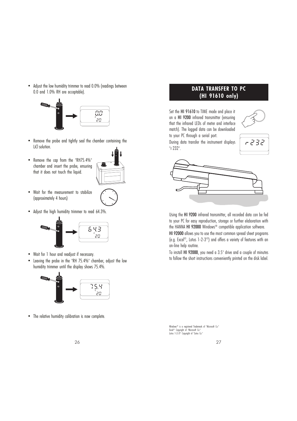 Lotus 1-2-3 | Hanna Instruments HI 91610C User Manual | Page 14 / 19