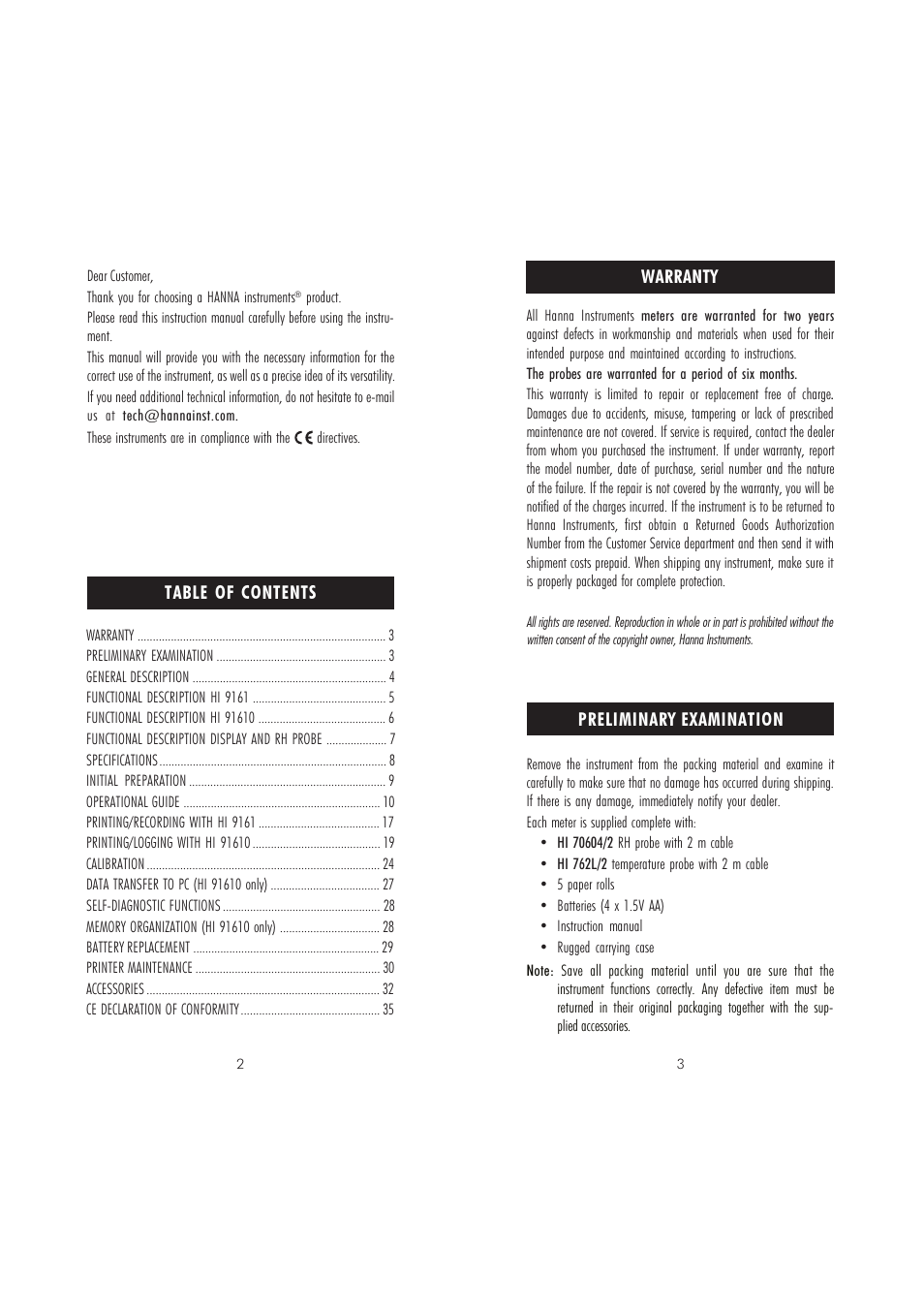 Hanna Instruments HI 91610C User Manual | Page 2 / 19