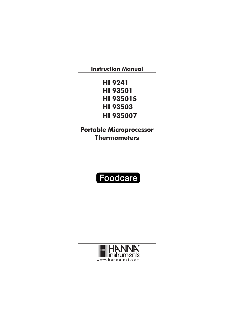 Hanna Instruments HI 93501 User Manual | 16 pages