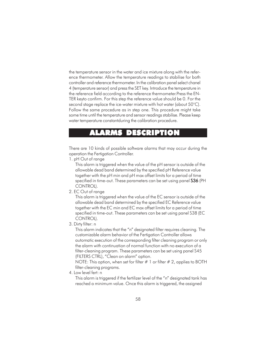 Alarms description | Hanna Instruments HI 8050 User Manual | Page 58 / 80