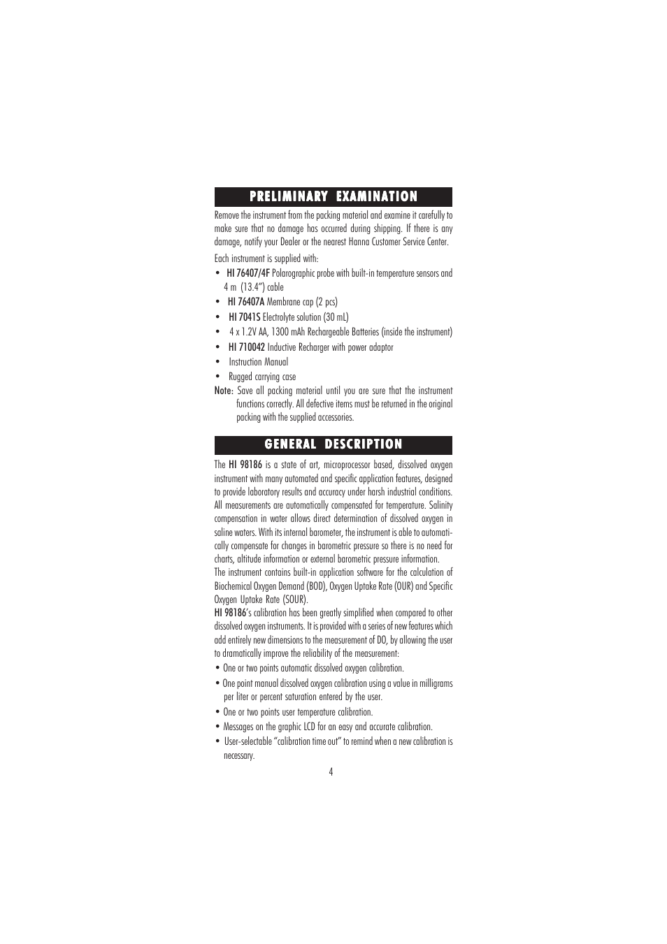 Hanna Instruments HI 98186 User Manual | Page 4 / 68