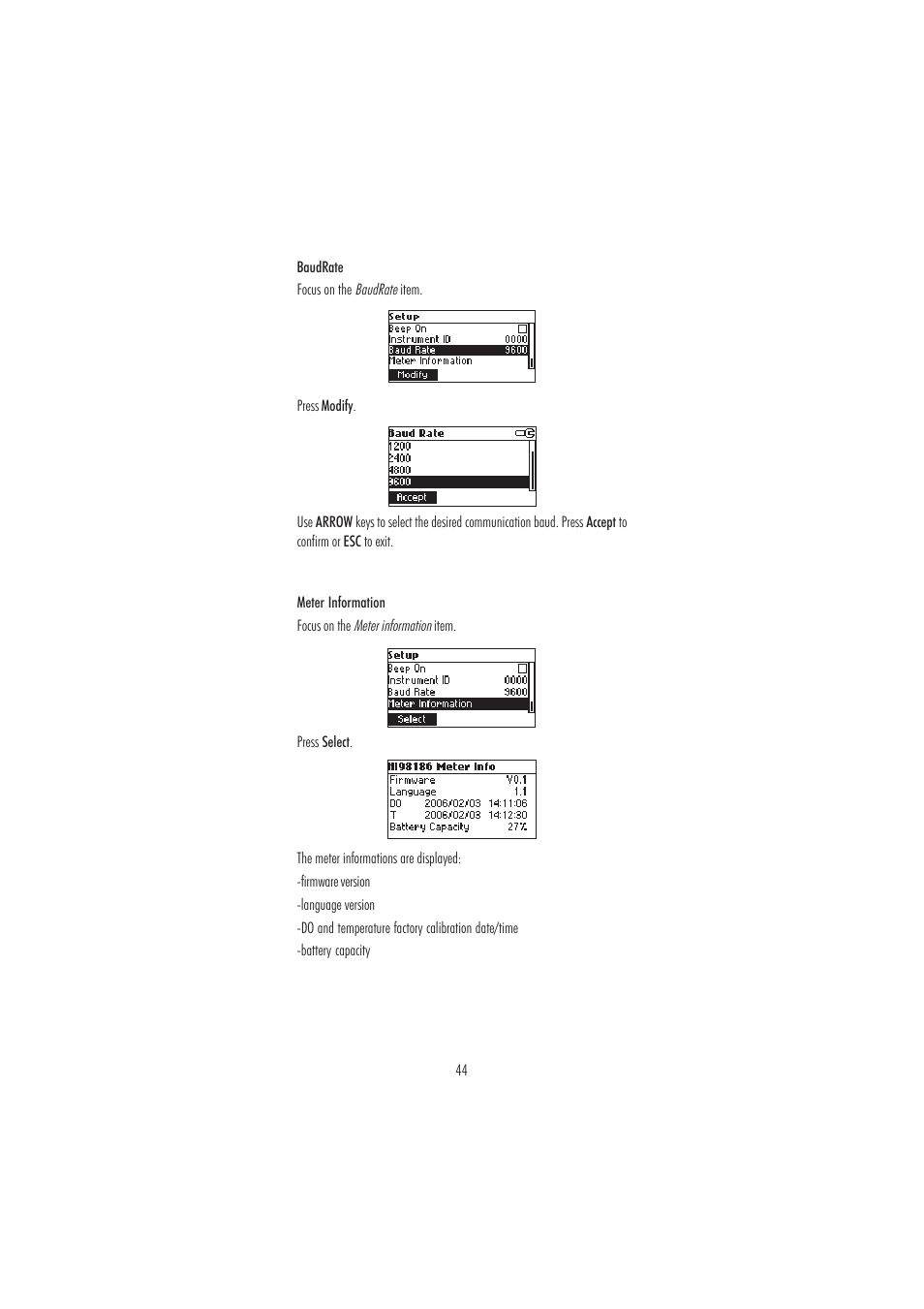 Hanna Instruments HI 98186 User Manual | Page 44 / 68