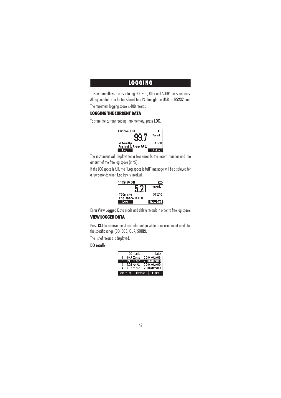 Hanna Instruments HI 98186 User Manual | Page 45 / 68