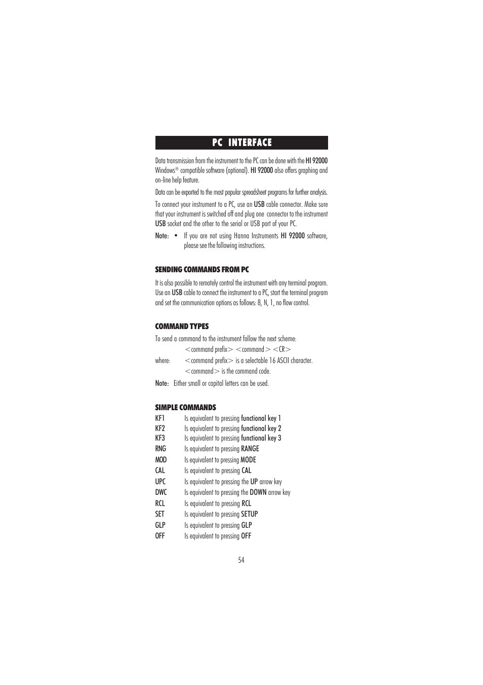 Hanna Instruments HI 98186 User Manual | Page 54 / 68