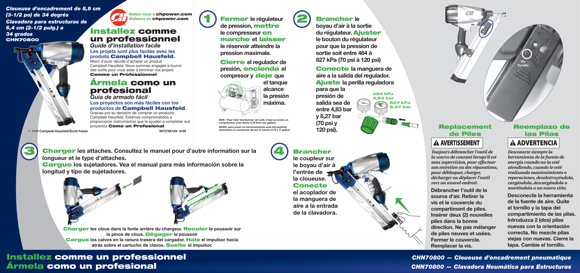 Installez comme un professionnel, Ármela como un profesional | Campbell Hausfeld IN727801AV User Manual | Page 2 / 2