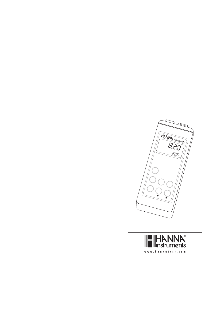 Hanna Instruments HI 9143 User Manual | 11 pages