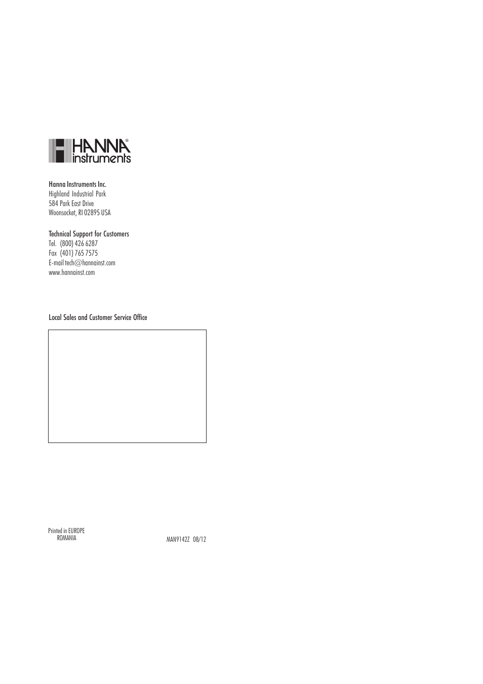 Hanna Instruments HI 9142 User Manual | Page 22 / 22