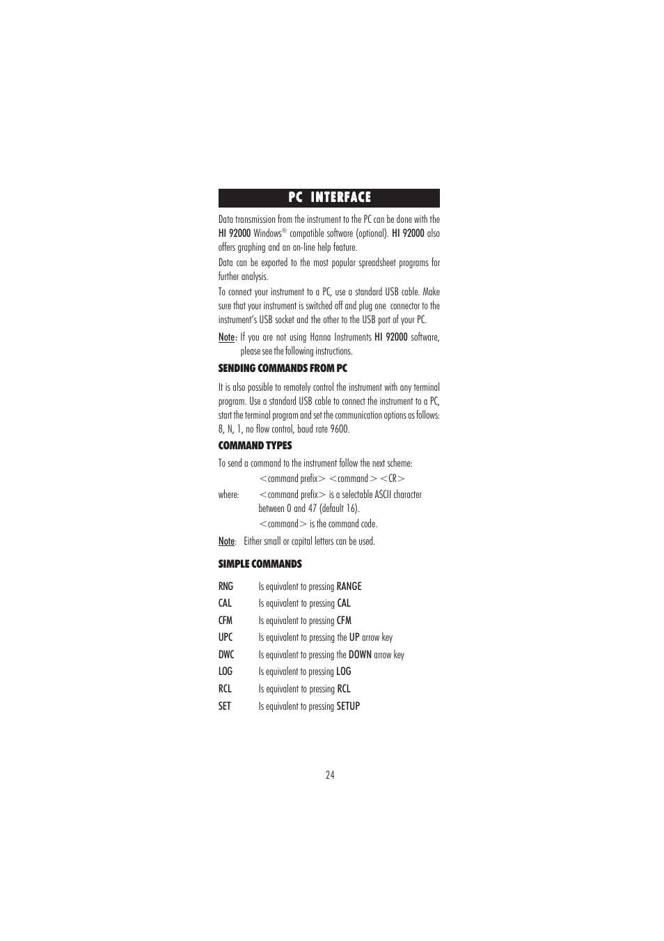 Hanna Instruments HI 2400 User Manual | Page 24 / 32