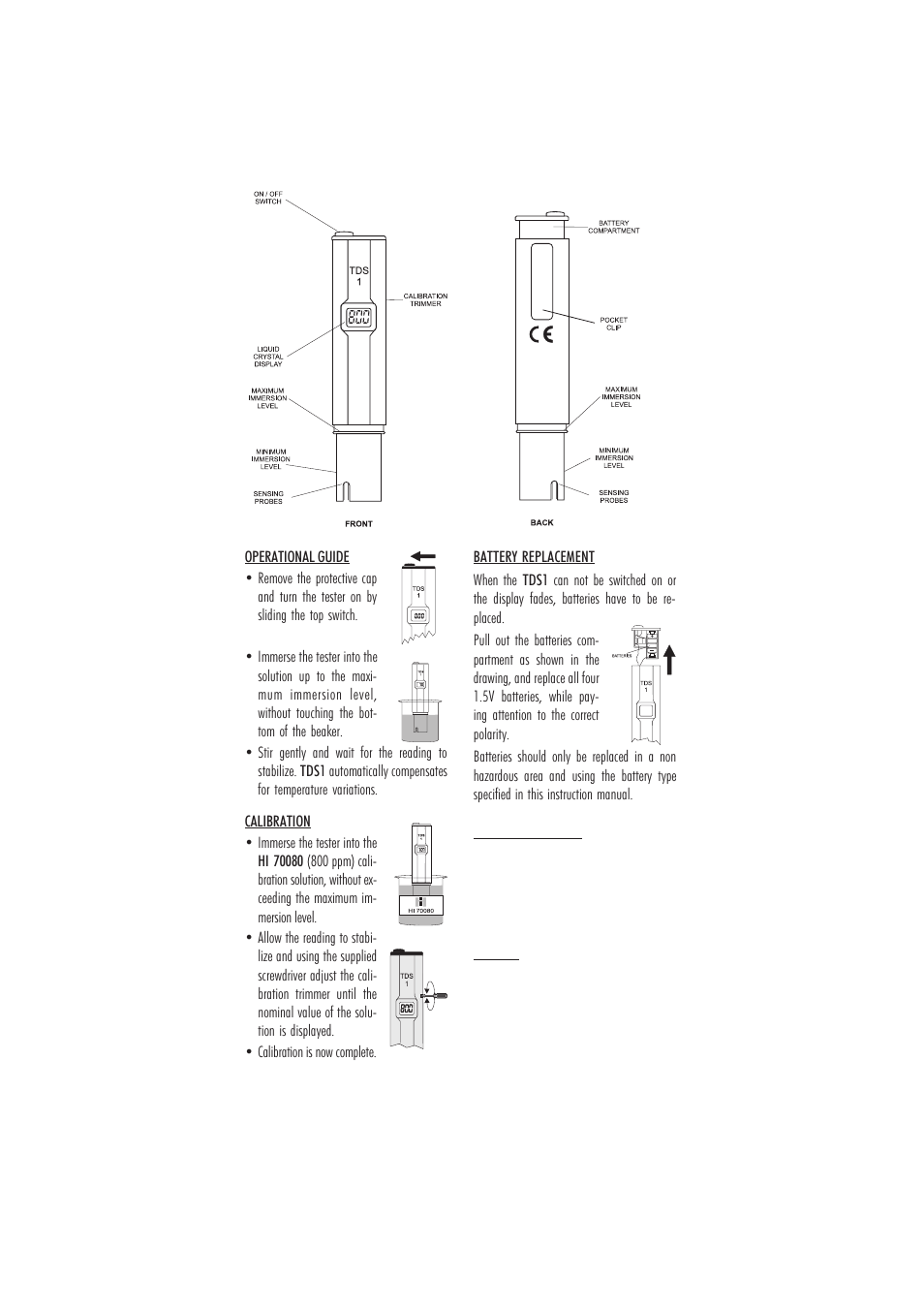 Hanna Instruments TDS 1 User Manual | Page 2 / 2