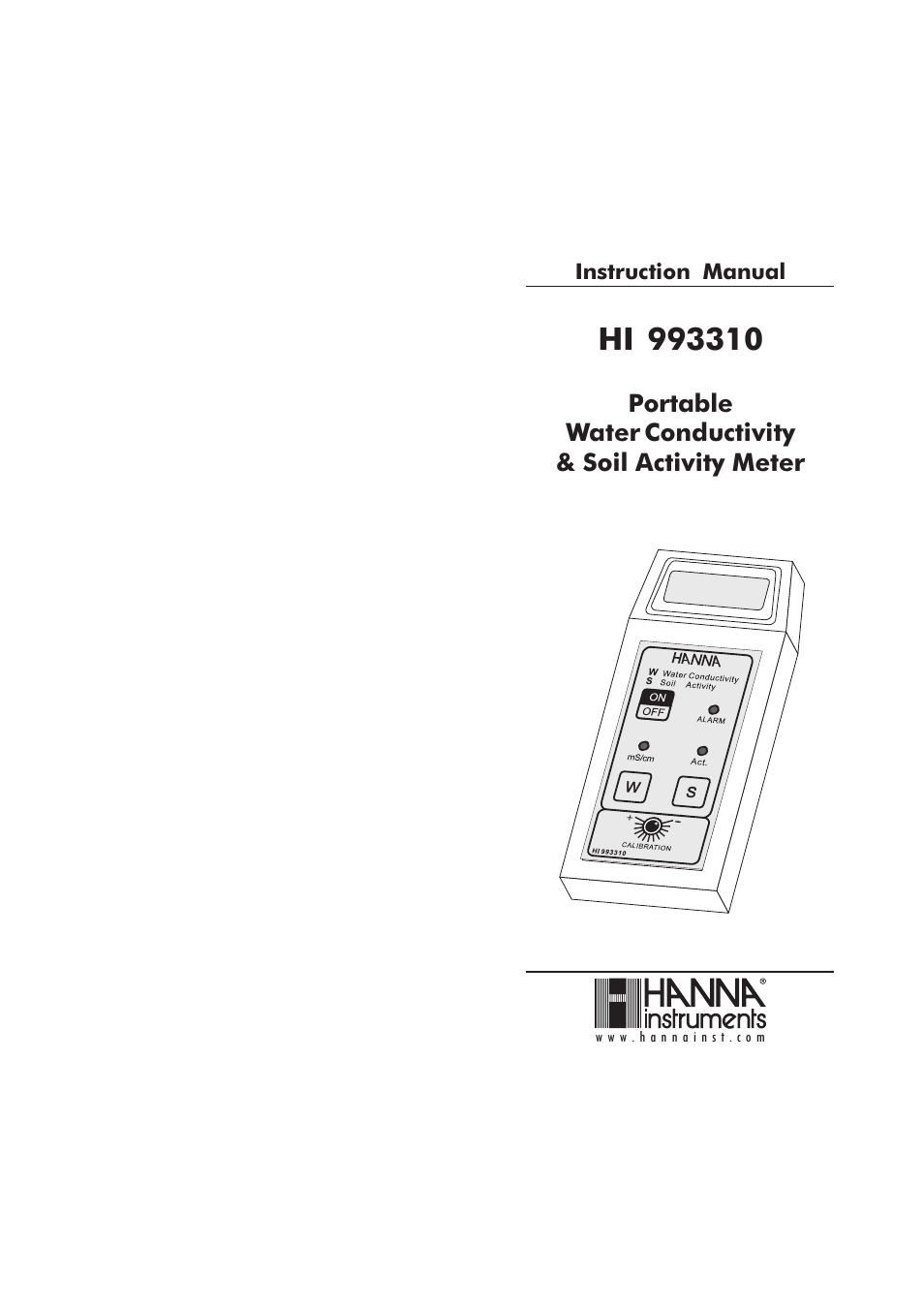 Hanna Instruments HI 993310 User Manual | 11 pages