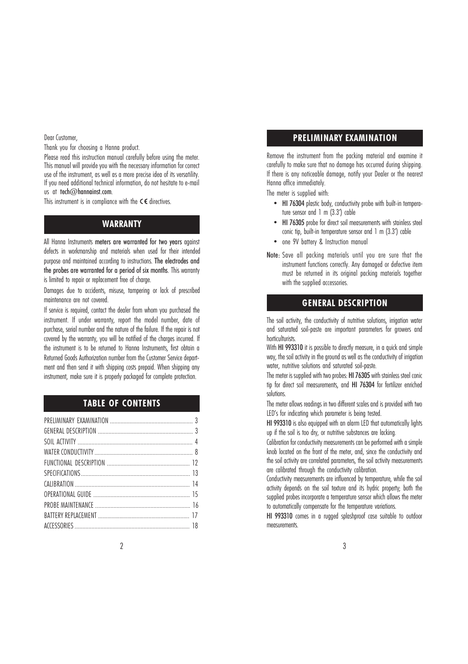 Hanna Instruments HI 993310 User Manual | Page 2 / 11
