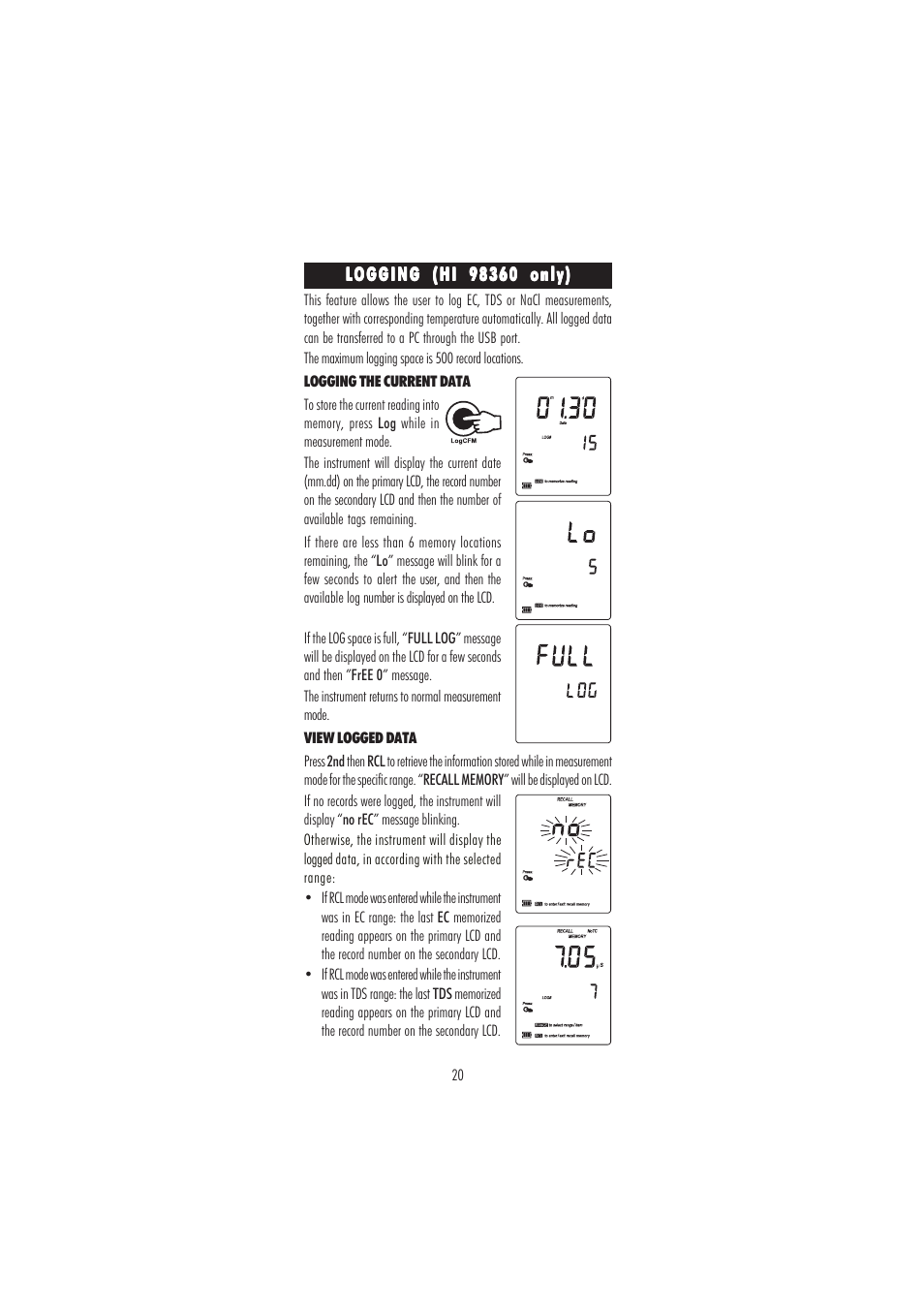 Hanna Instruments HI 98360 User Manual | Page 20 / 36