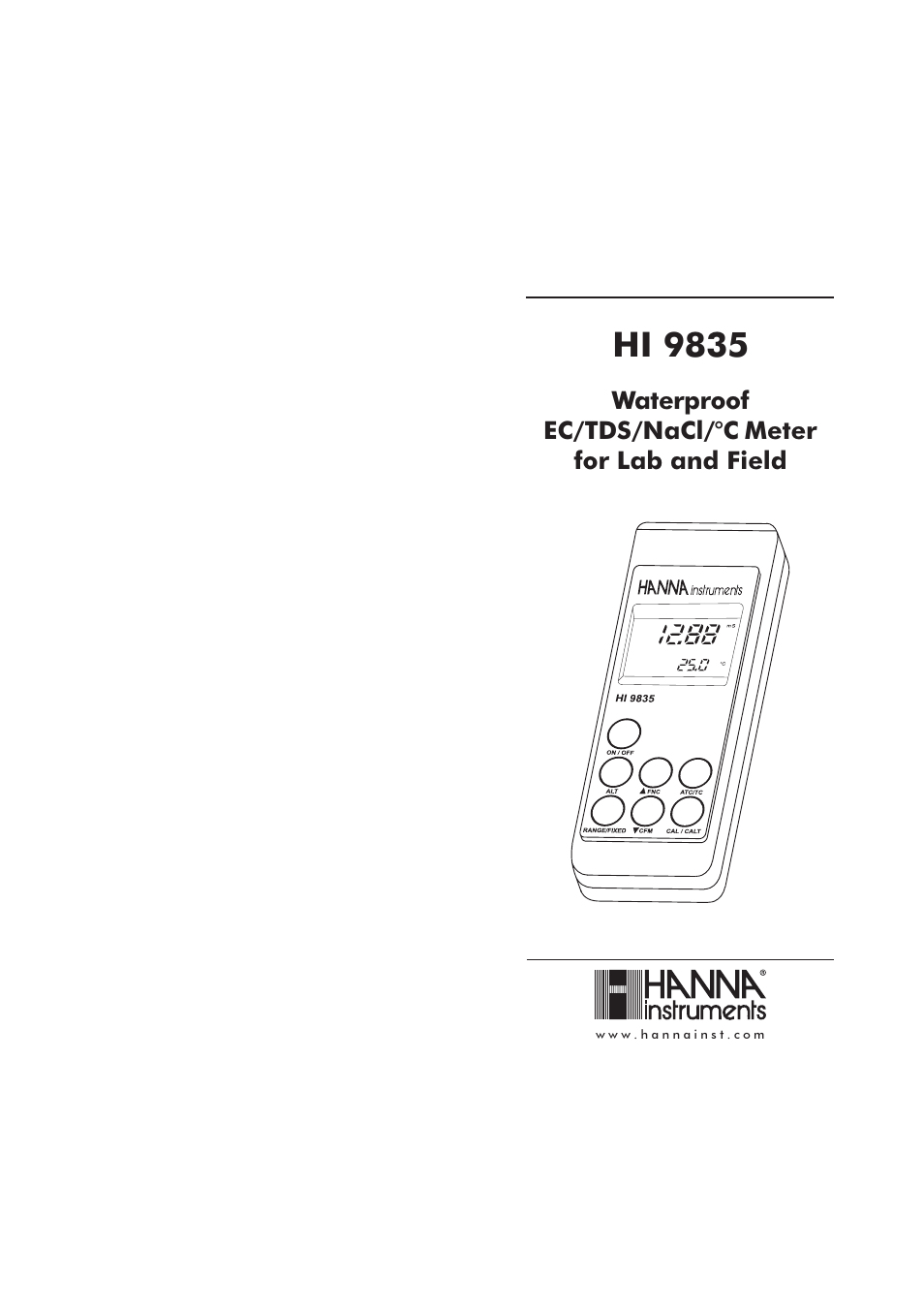 Hanna Instruments HI 9835 User Manual | 11 pages