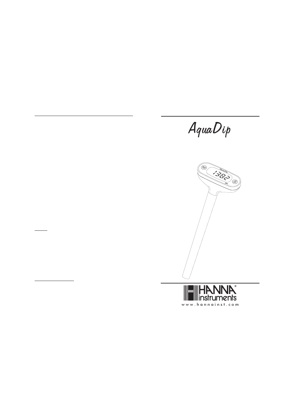 Hanna Instruments HI 983310 User Manual | 2 pages