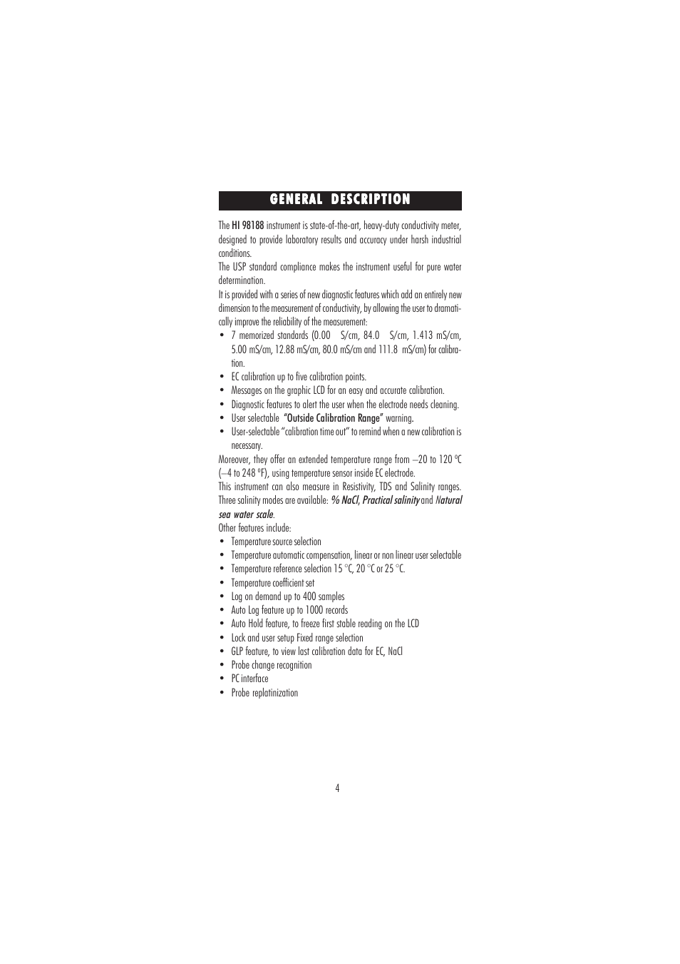 Hanna Instruments HI 98188 User Manual | Page 4 / 68