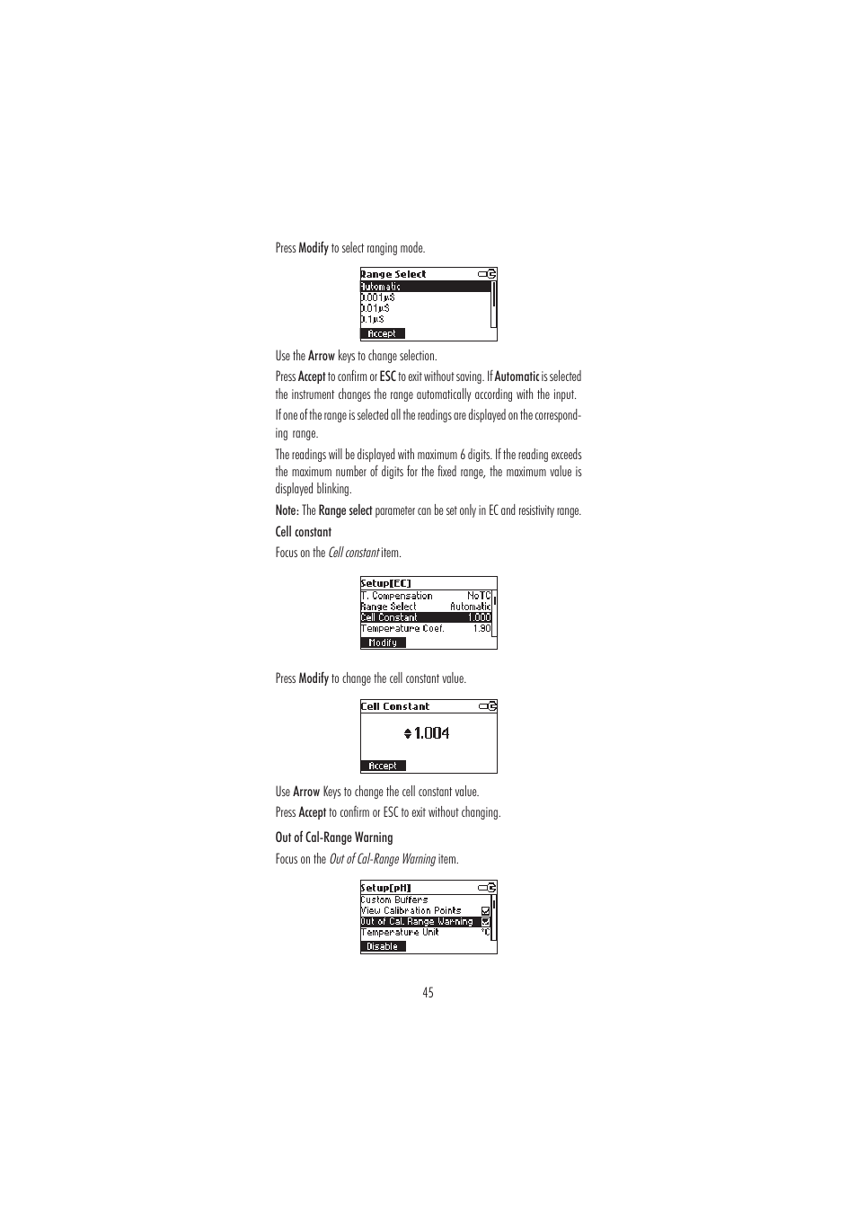 Hanna Instruments HI 98188 User Manual | Page 45 / 68