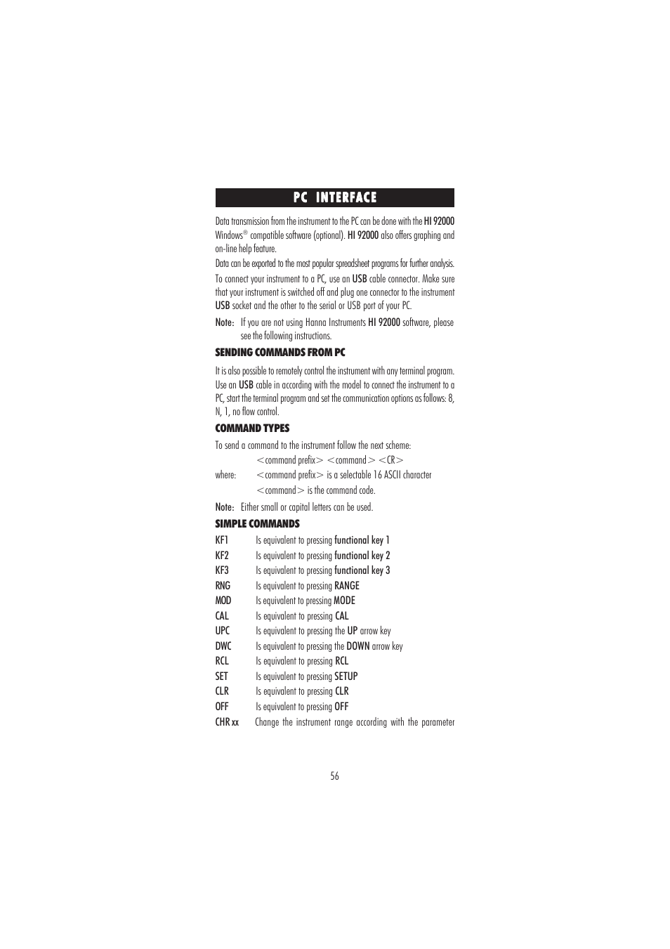 Hanna Instruments HI 98188 User Manual | Page 56 / 68