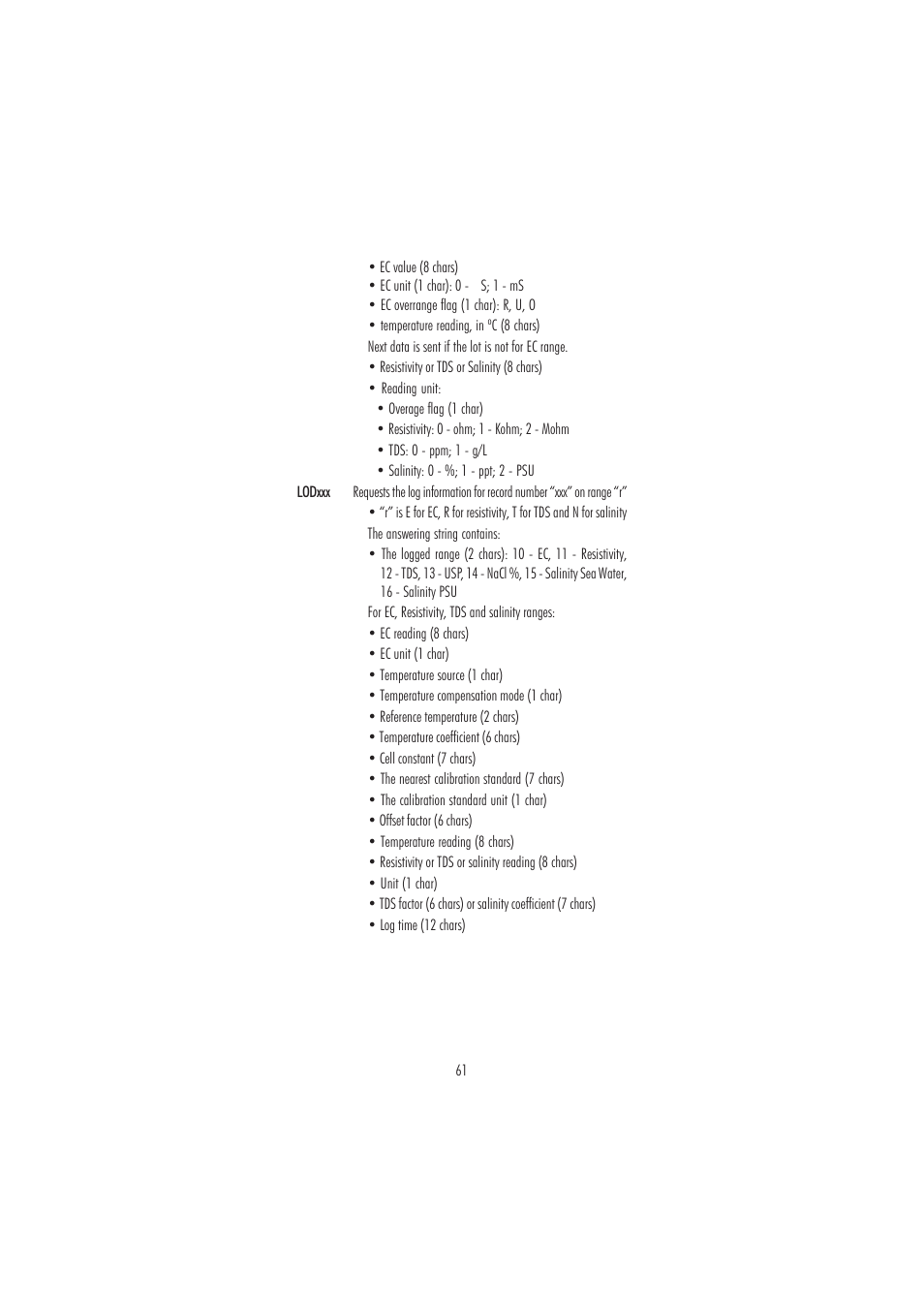 Hanna Instruments HI 98188 User Manual | Page 61 / 68