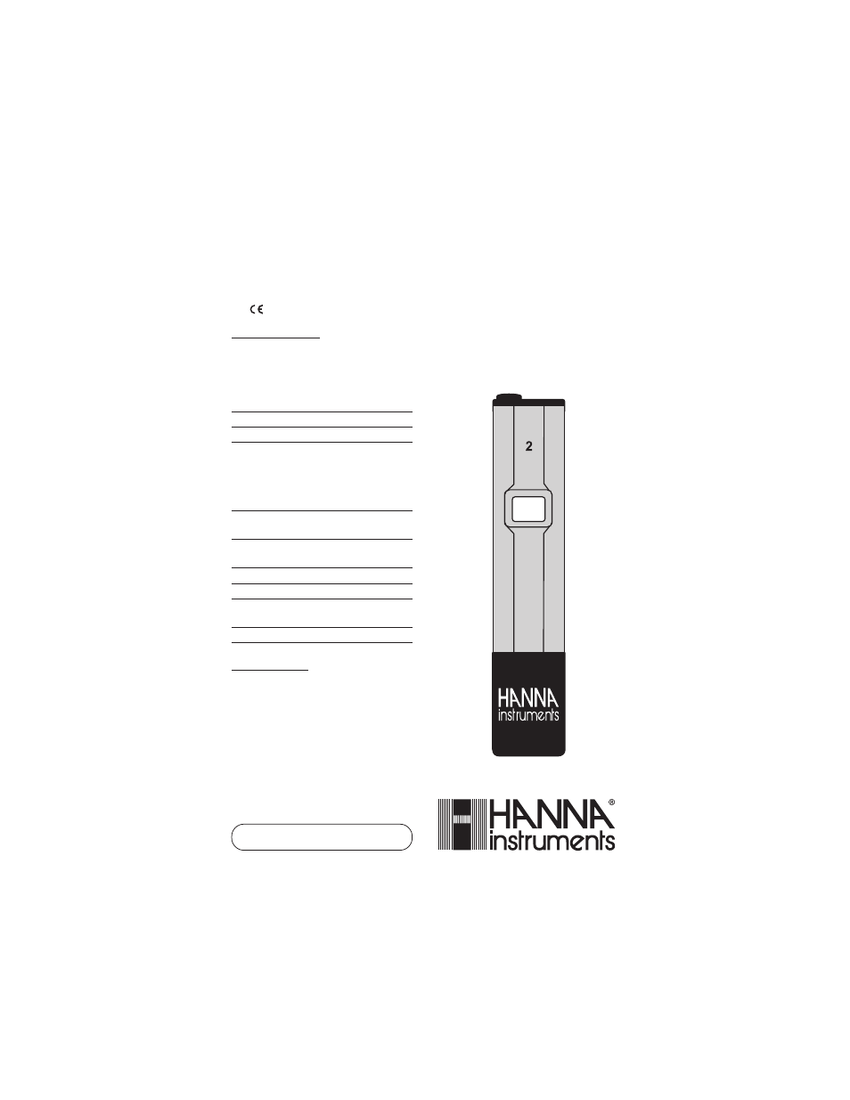 Hanna Instruments HI 96301 User Manual | 2 pages