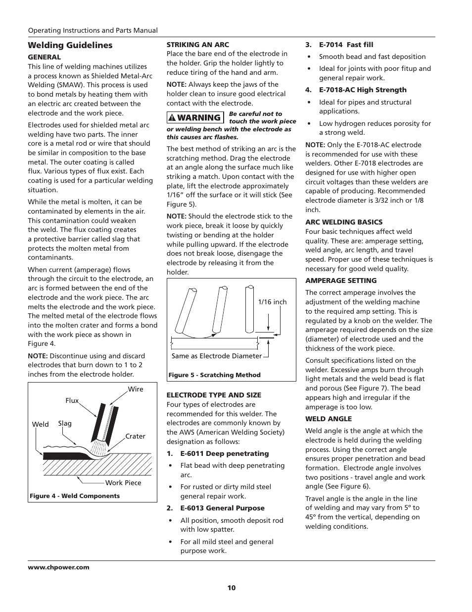 Campbell Hausfeld Welder / Generator GW4500 User Manual | Page 10 / 20