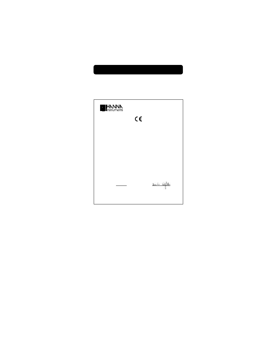 Ce declaration of conformity | Hanna Instruments HI 933300 User Manual | Page 55 / 56
