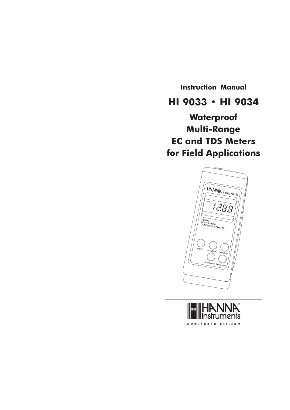 Hanna Instruments HI 9033 User Manual | 11 pages
