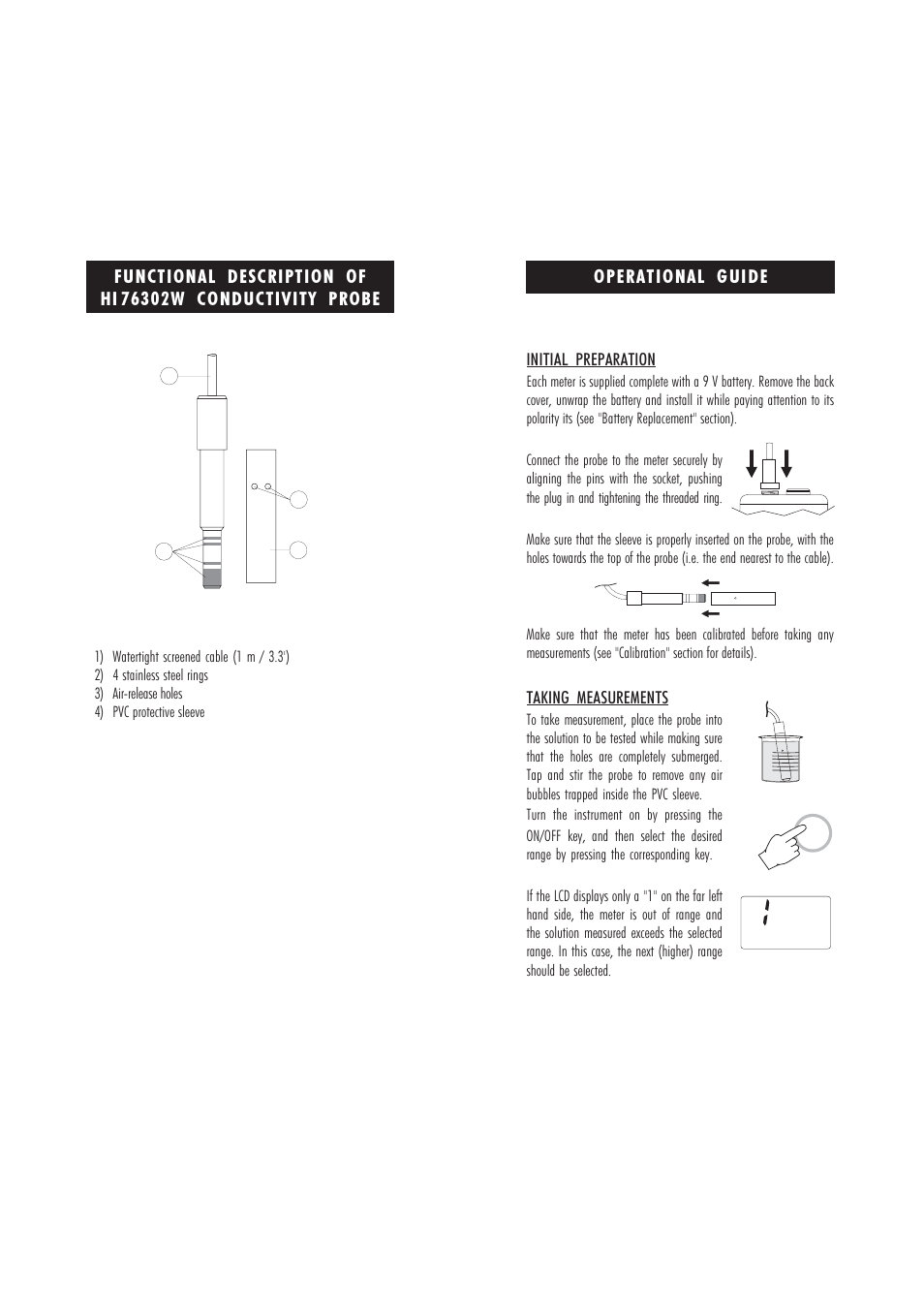 Operational guide | Hanna Instruments HI 9033 User Manual | Page 4 / 11