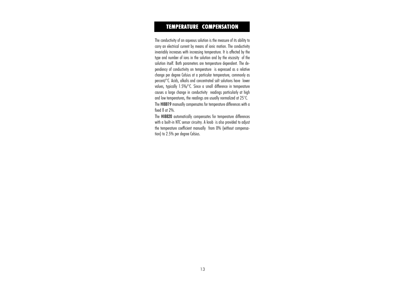 Hanna Instruments HI 8819 User Manual | Page 13 / 20
