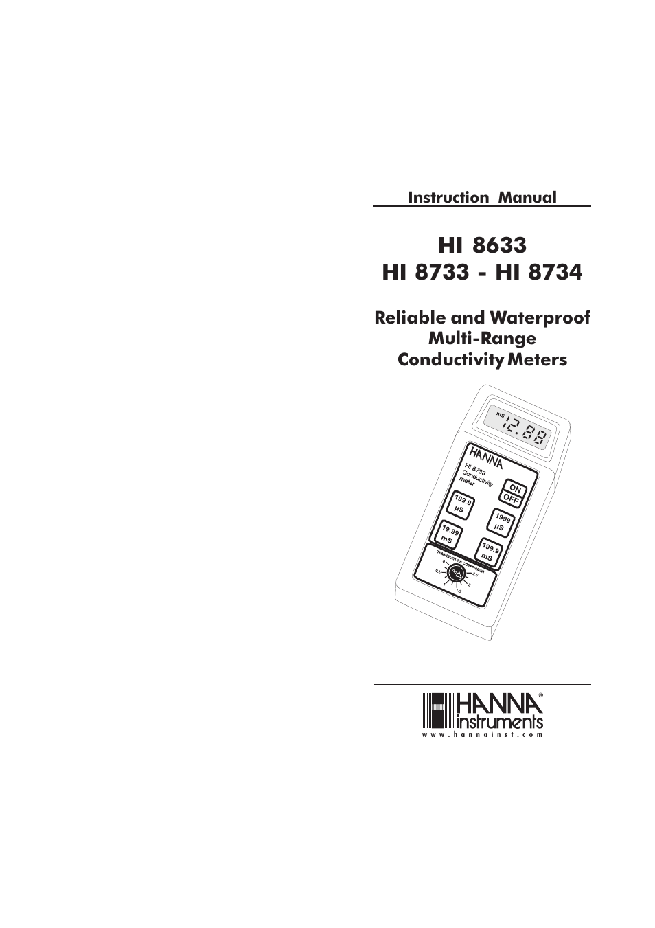 Hanna Instruments HI 8733 User Manual | 11 pages