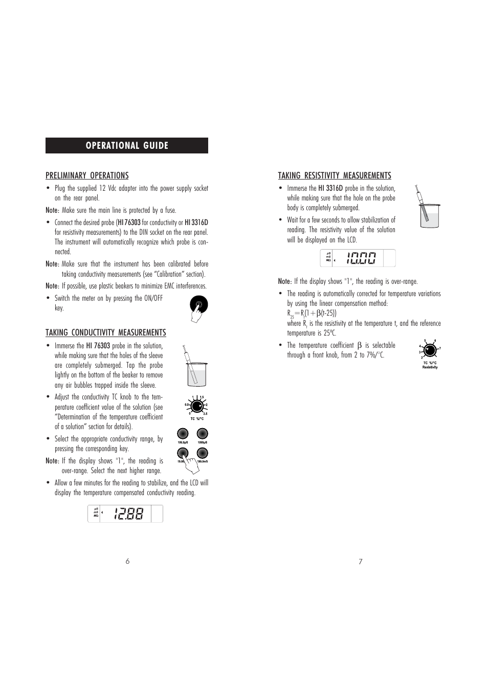 Operational guide | Hanna Instruments HI 216 User Manual | Page 4 / 9
