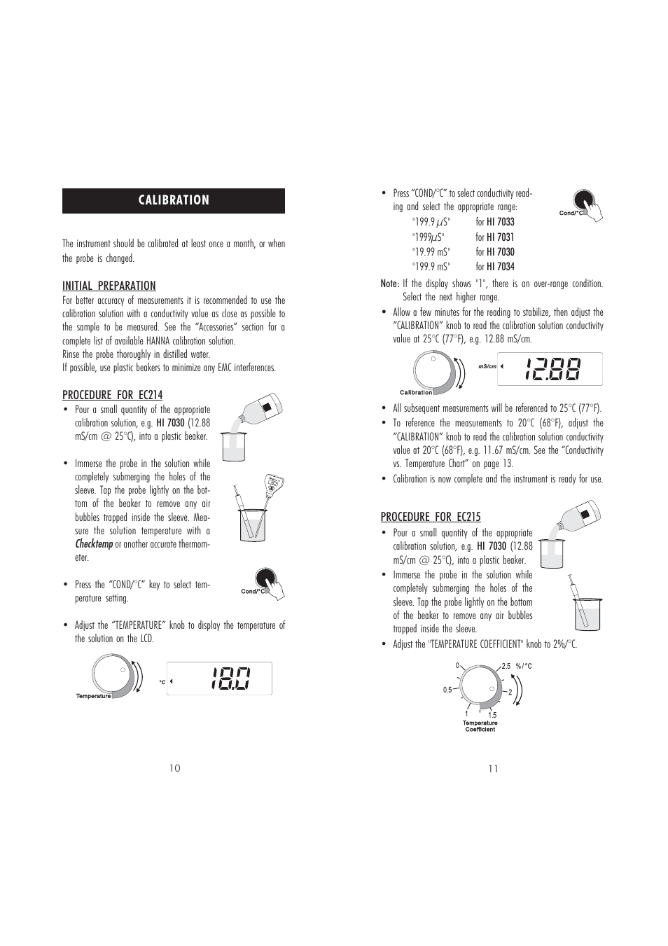 Calibration | Hanna Instruments EC 214 User Manual | Page 6 / 11