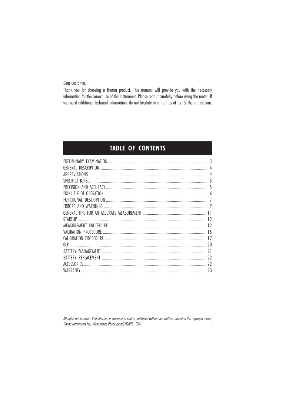 Hanna Instruments HI 96728 User Manual | Page 2 / 24