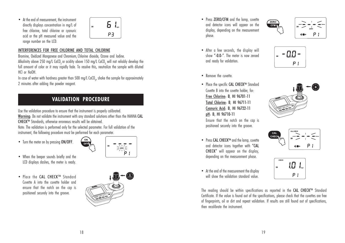 Validation procedure | Hanna Instruments HI 96725 User Manual | Page 10 / 15