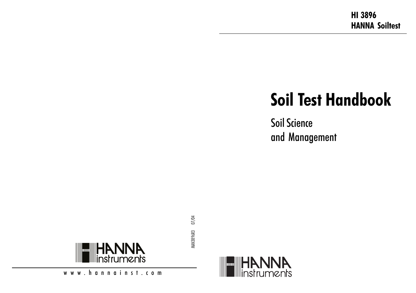 Hanna Instruments HI 3896 User Manual | 8 pages