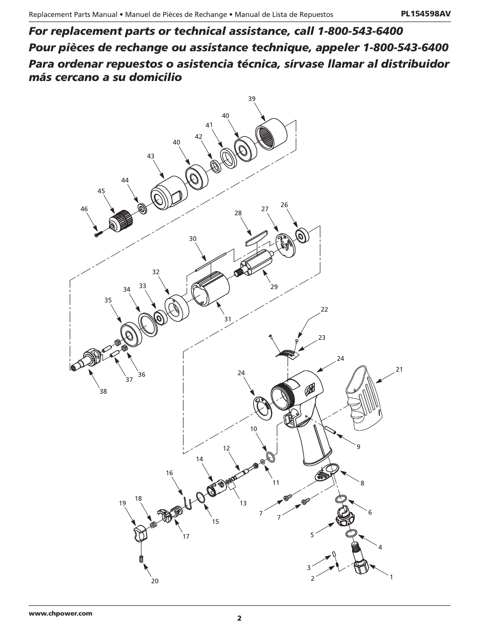 Campbell Hausfeld PL154598AV User Manual | Page 2 / 4