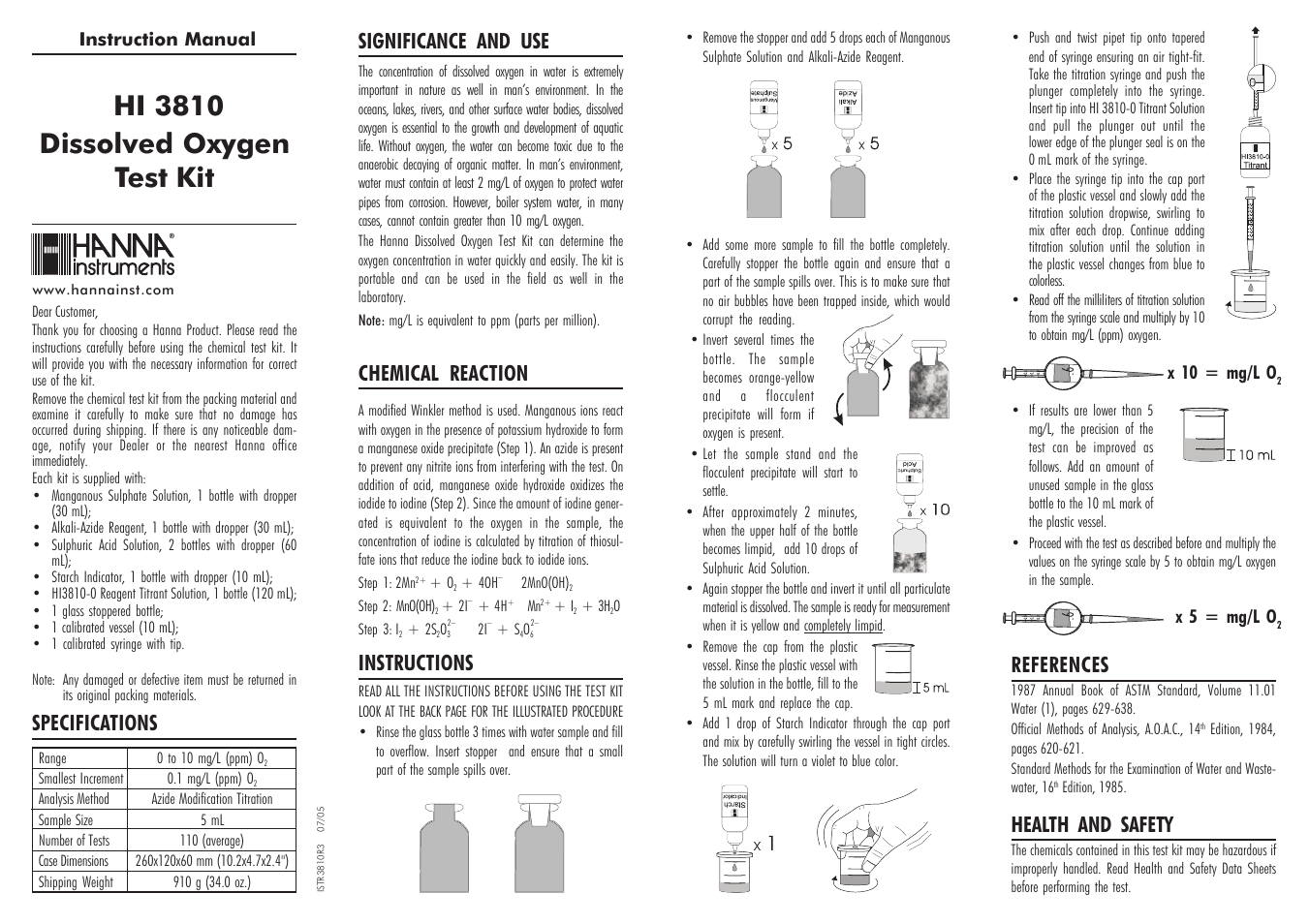 Hanna Instruments HI 3810 User Manual | 2 pages