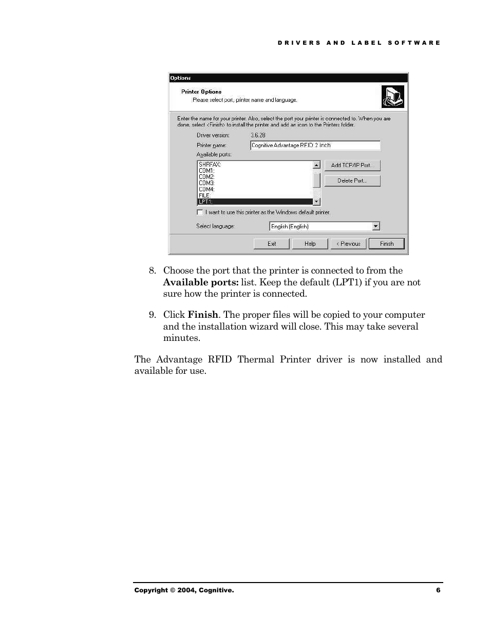 Cognitive Solutions Advantage RFID Thermal Printer User Manual | Page 11 / 80