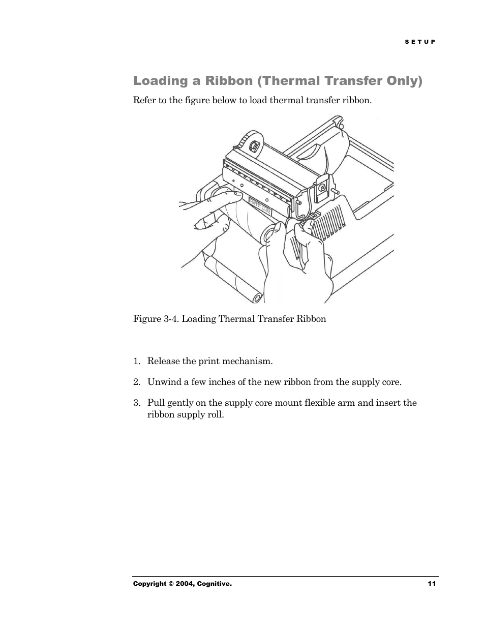 Loading a ribbon (thermal transfer only) | Cognitive Solutions Advantage RFID Thermal Printer User Manual | Page 16 / 80